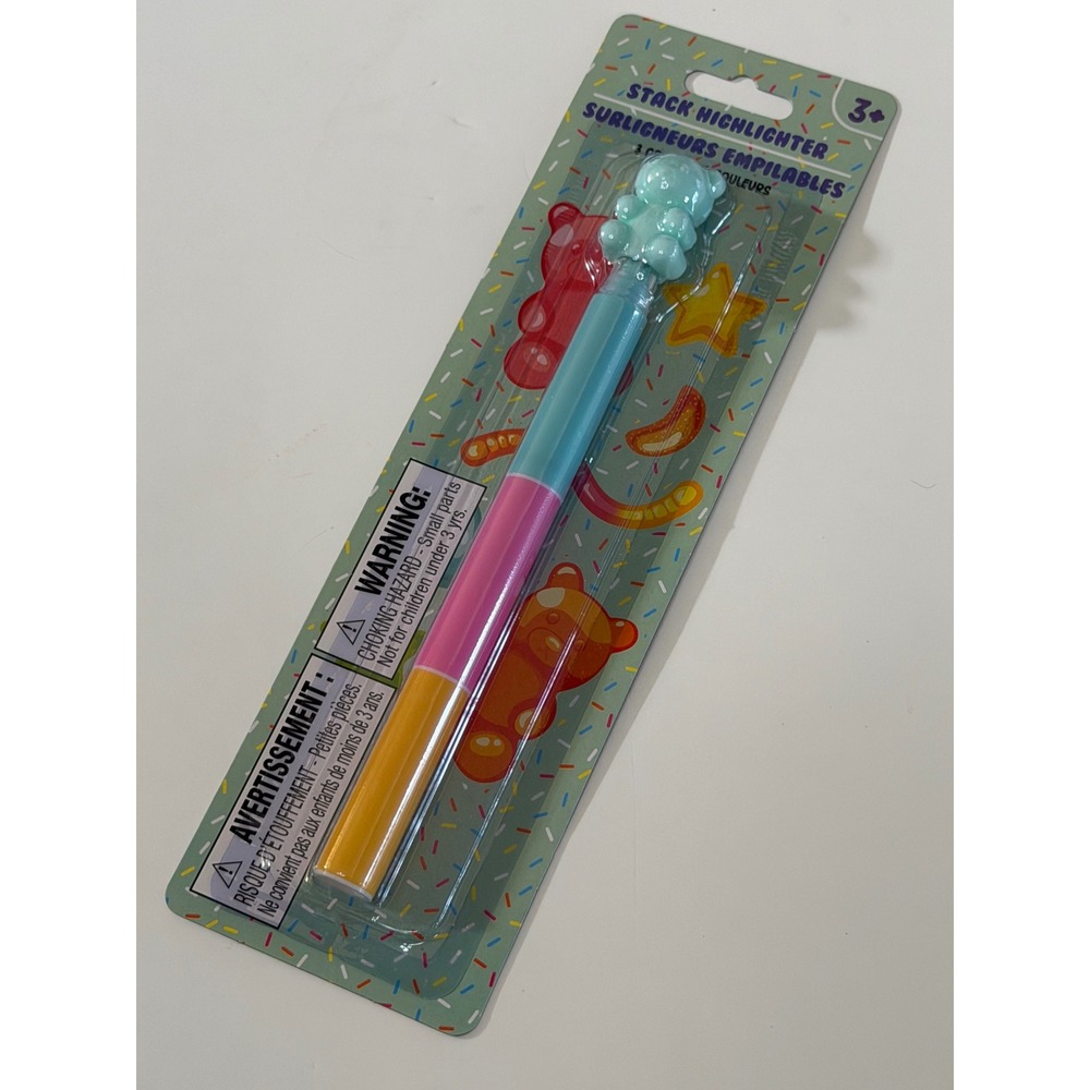 Gummy Bear‎ Stackable Highlighter 3 Colors Teal Pink Yellow Multi-Color Marker